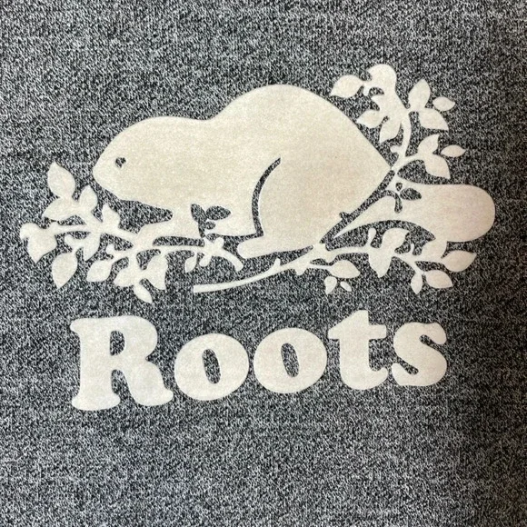 Roots  Logo Salt & Pepper Crewneck Fitted Sweatshirt - Picture 9 of 14